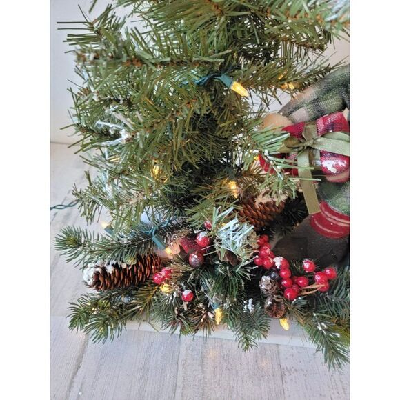 Plush elf Mini lighted tree Mistletoe snow xmas decor figure - Picture 4 of 10